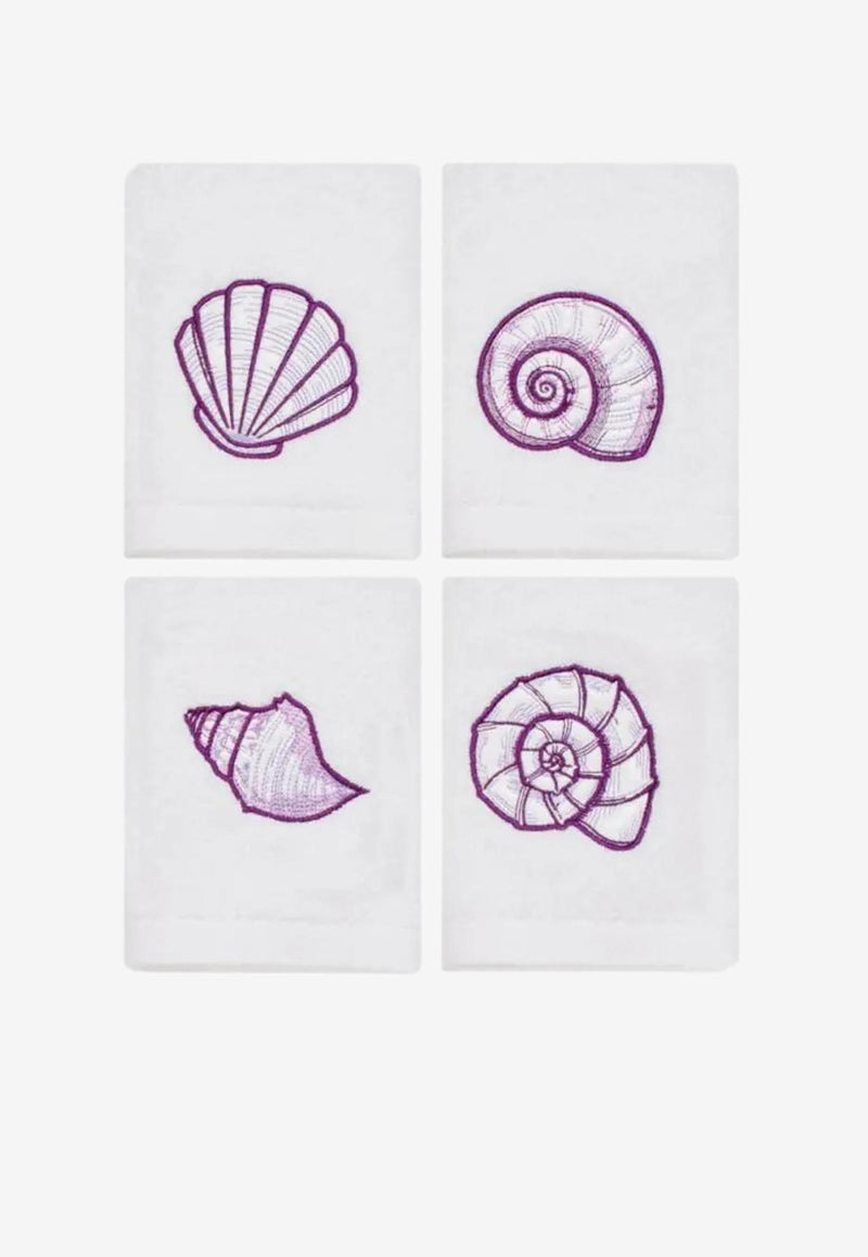Stitch Jo Shells & More Hand Towels - Set of 4 Purple OB8007SP