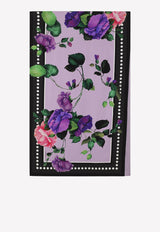 Dolce & Gabbana Floral Print Charmeuse Hijab Lavender IS116W GDAZO S9000