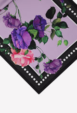 Dolce & Gabbana Floral Print Charmeuse Hijab Lavender IS116W GDAZO S9000