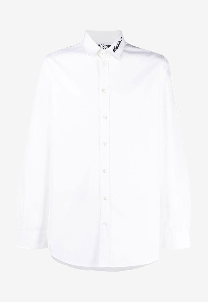 Moschino Logo Button-Up Shirt J0225 2035 1001 White
