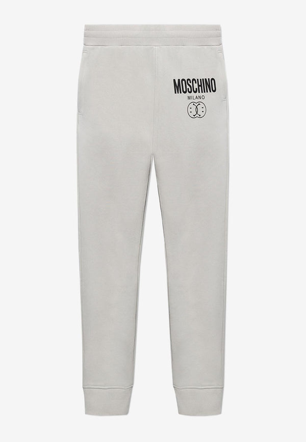 Moschino X Smiley® Logo Print Track Pants J0340 2028 1486 Gray
