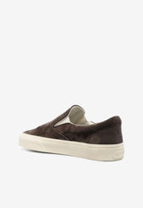 Tom Ford Slip-On Suede Sneakers Brown J1368-LCL123N 3BW03