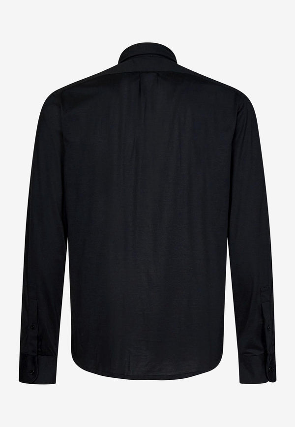 Tom Ford Long-Sleeved Shirt in Silk Blend Black JBL001-JMS001S23 LB999