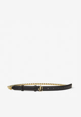 Jimmy Choo JC-Chain Calf Leather Belt Black JC-CHAIN HUT BLACK/LIGHT GOLD