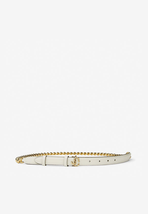 Jimmy Choo JC-Chain Calf Leather Belt Gold JC-CHAIN HUT LATTE/LIGHT GOLD