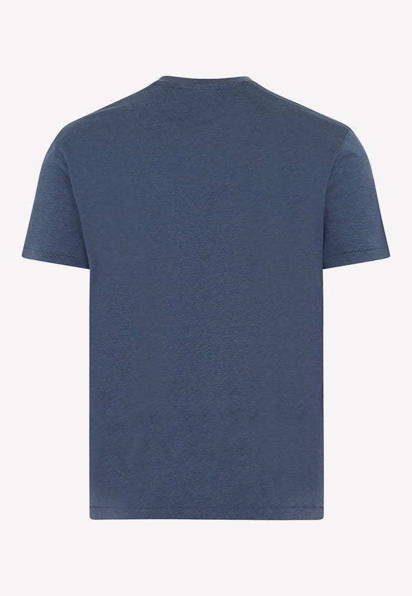 Tom Ford Crewneck Solid T-shirt Blue JCS004-JMT002S23 HB533