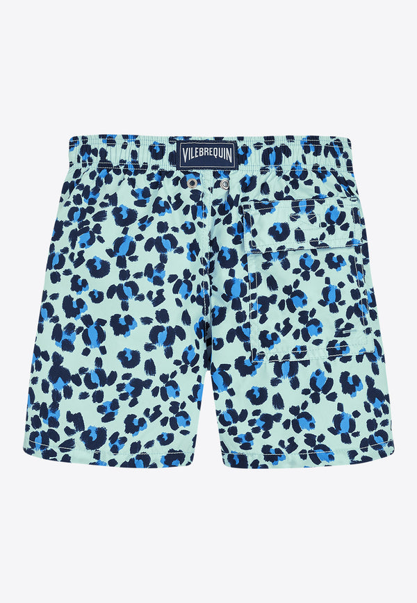 Vilebrequin Boys Jim Turtles Leopard Swim Shorts JIMU3B05-373 Blue