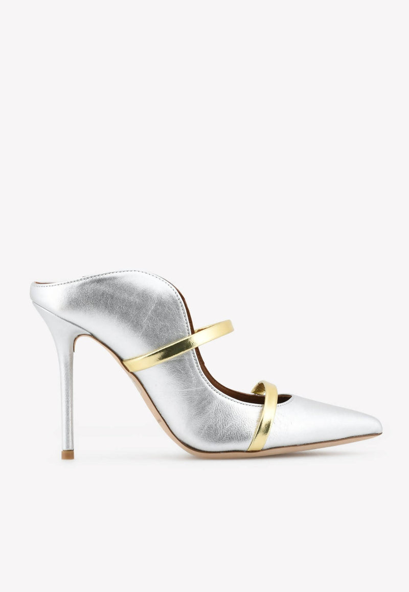 Maureen 100 Mules in Metallic Nappa Leather