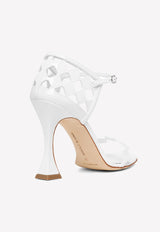 Manolo Blahnik Kalun 105 Sandals in Patent Leather KALUN 105 WHITE 1012 1443-0001 White