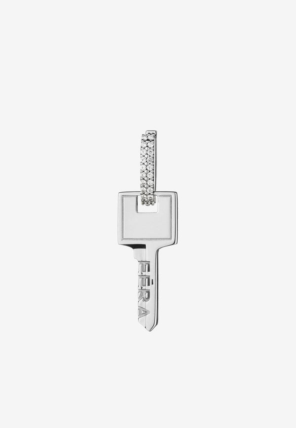 EÉRA Special Order - Diamond Embellishment Key Earring Silver KEERPL02S1