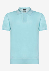 Tom Ford Tennis Pique Polo T-shirt Light Blue KPS005-YMV004S23 HB050