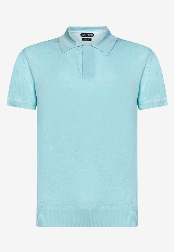 Tom Ford Tennis Pique Polo T-shirt Light Blue KPS005-YMV004S23 HB050