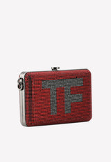 Mini TF Crystal-Embellished Box Clutch with Chain Strap Tom Ford Red L1128R-G01 CRK