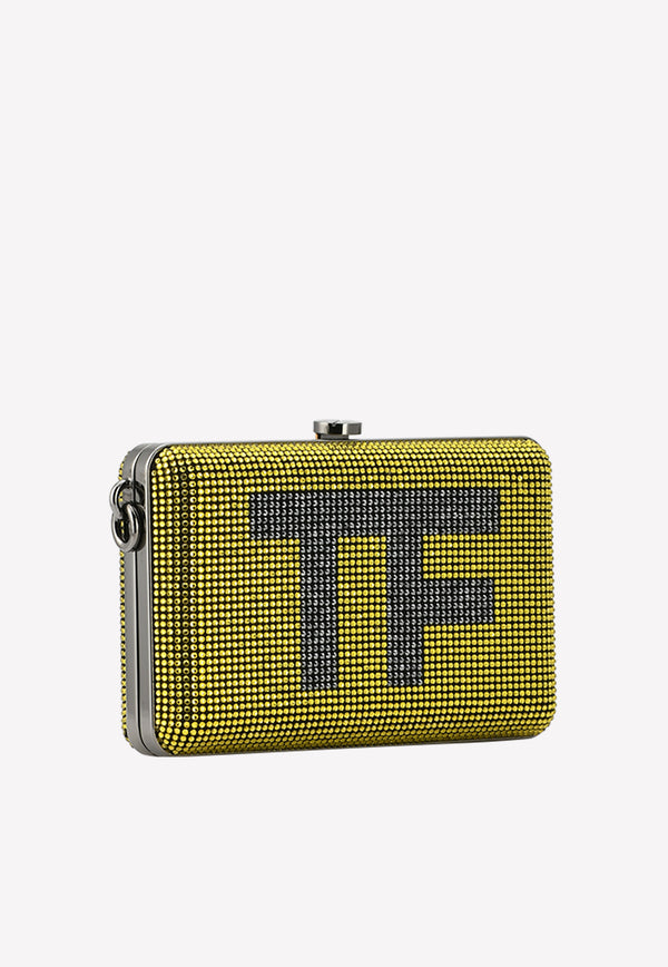 Mini TF Crystal-Embellished Box Clutch with Chain Strap Tom Ford Yellow L1128R-G01 YBK