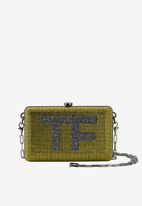 Mini TF Crystal-Embellished Box Clutch with Chain Strap Tom Ford Yellow L1128R-G01 YBK