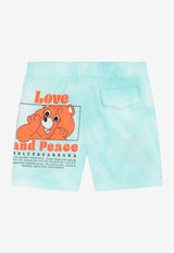 Dolce & Gabbana Kids Baby Boys Printed Swim Shorts Sky Blue L1J818 G7BXS HC3LC