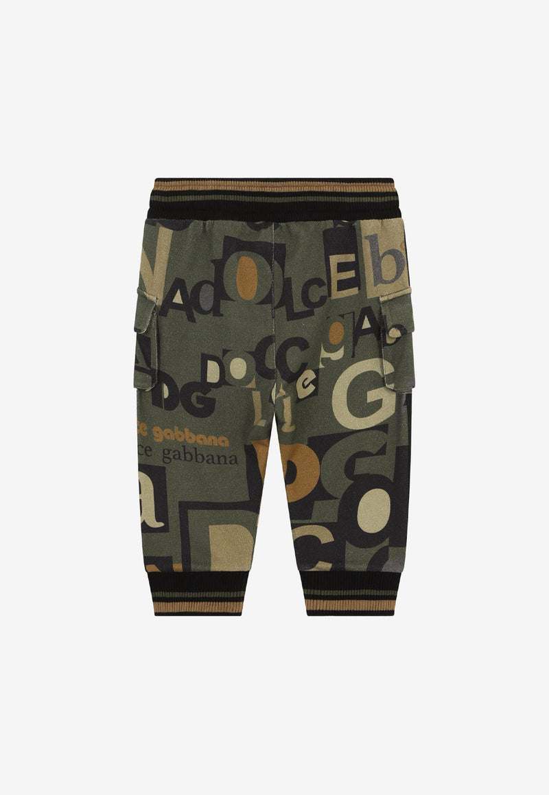 Dolce & Gabbana Kids Baby Boys Logo Lettering Cargo Pants L1JPEW HS7HJ HK3JK Khaki
