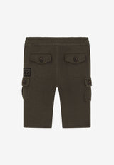 Dolce & Gabbana Kids Baby Boys Cargo Pants with DG Patch L1JPEX G7B1Y N3644 Khaki