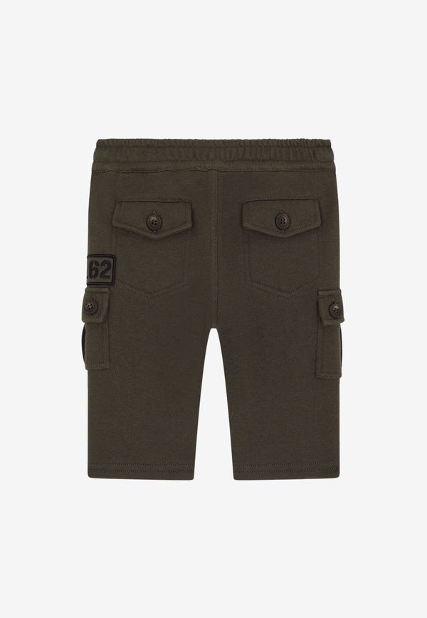 Dolce & Gabbana Kids Baby Boys Cargo Pants with DG Patch L1JPEX G7B1Y N3644 Khaki