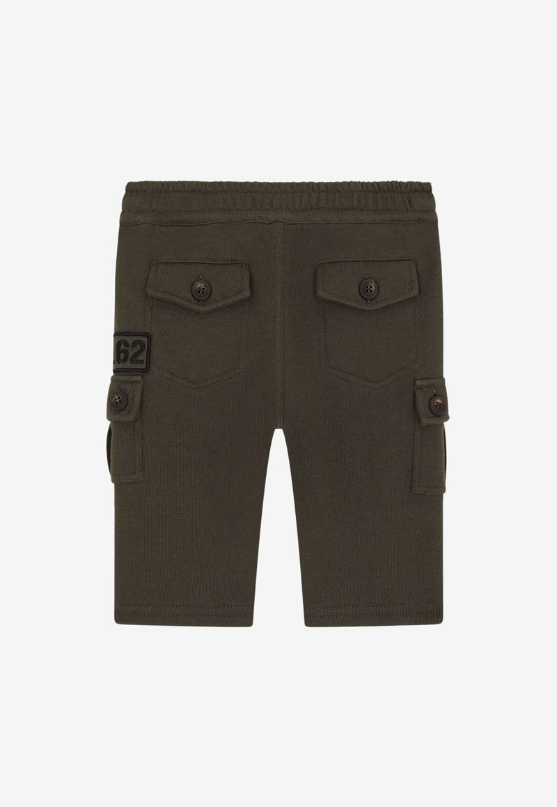 Dolce & Gabbana Kids Baby Boys Cargo Pants with DG Patch L1JPEX G7B1Y N3644 Khaki