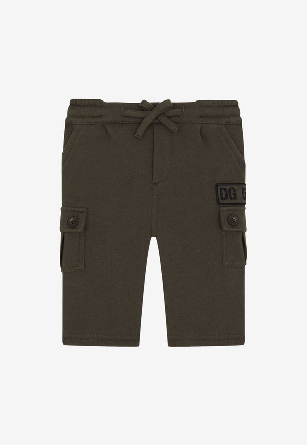 Dolce & Gabbana Kids Baby Boys Cargo Pants with DG Patch L1JPEX G7B1Y N3644 Khaki