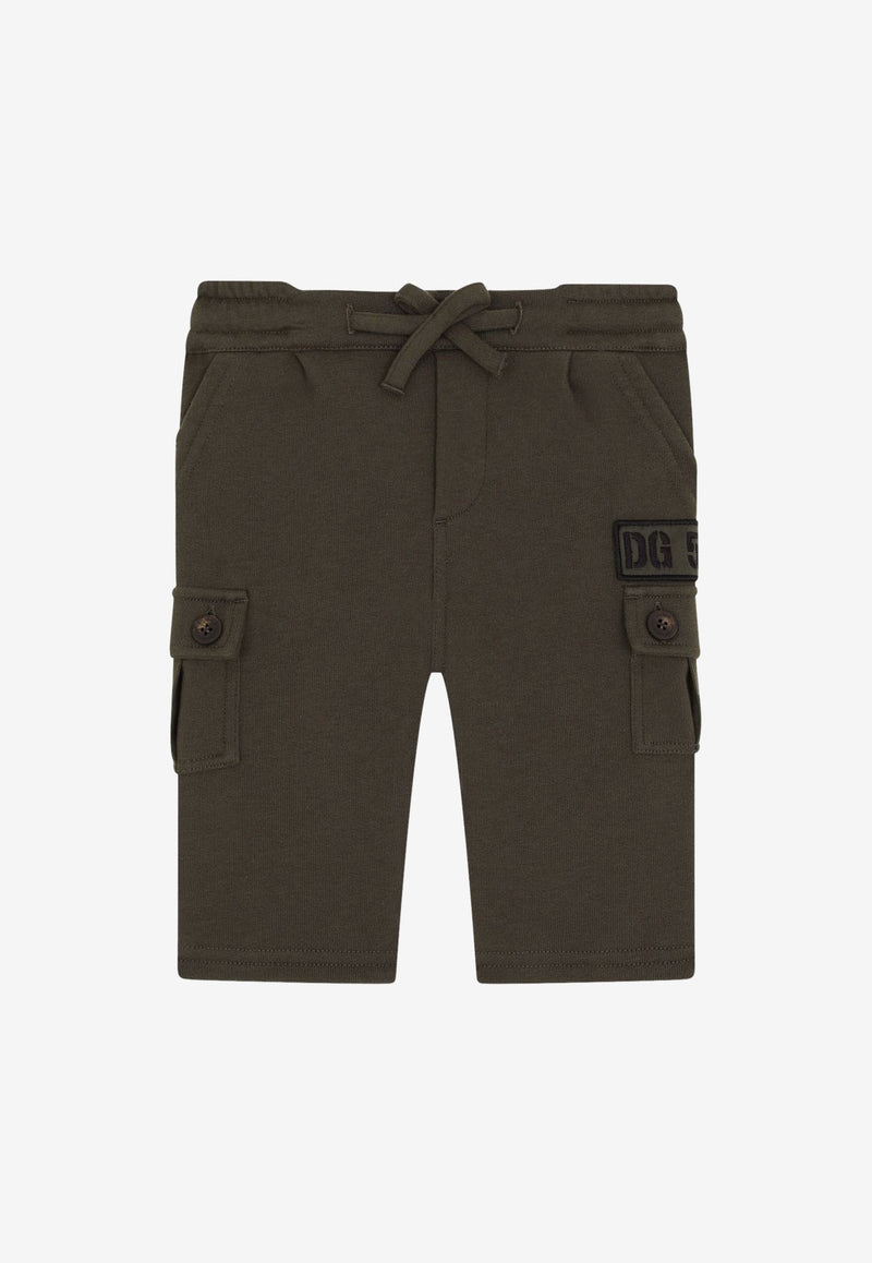 Dolce & Gabbana Kids Baby Boys Cargo Pants with DG Patch L1JPEX G7B1Y N3644 Khaki