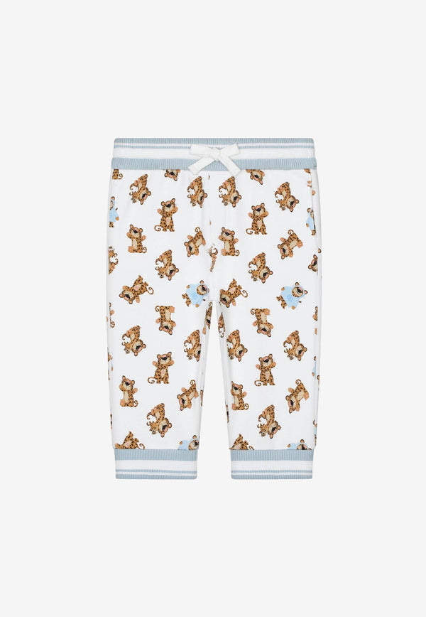 Dolce & Gabbana Kids Baby Boys Leopard Print Pants White L1JPGP G7GXO HAYFC