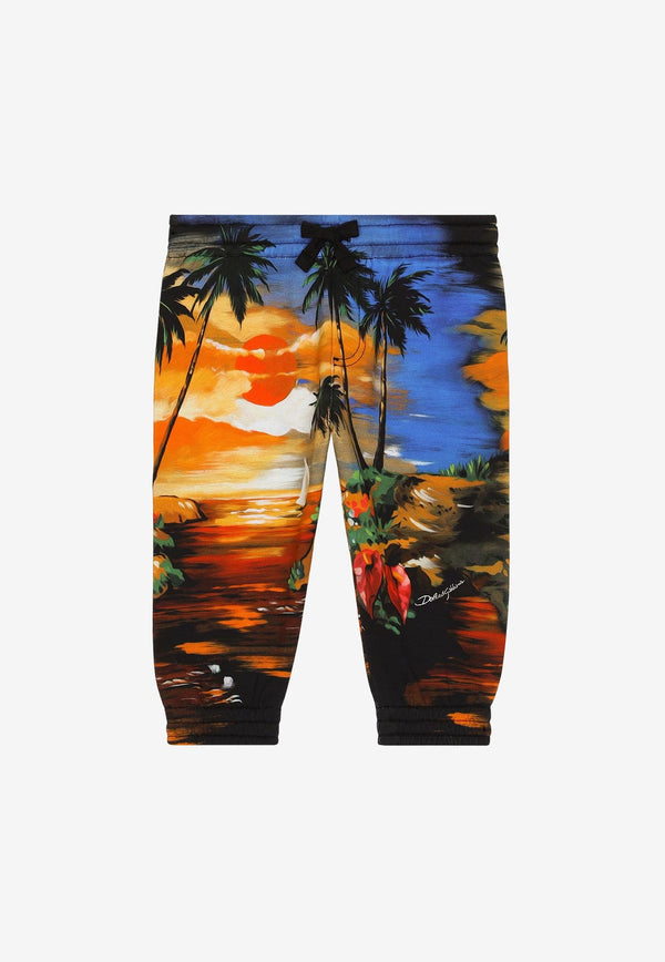 Dolce & Gabbana Kids Baby Boys Hawaiian Print Track Pants Multicolor L1JPHP G7H0P HH4JK