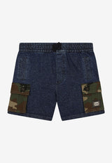 Dolce & Gabbana Kids Baby Boys Camouflage Cargo Denim Shorts L1JQJ9 G7BVO S9000 Blue