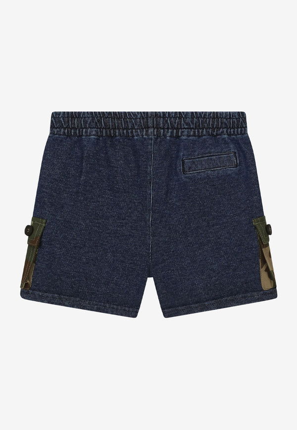 Dolce & Gabbana Kids Baby Boys Camouflage Cargo Denim Shorts L1JQJ9 G7BVO S9000 Blue