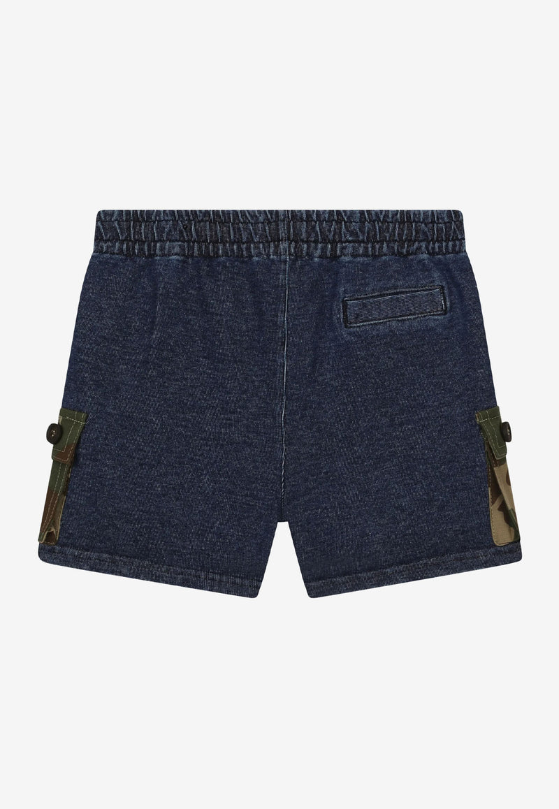 Dolce & Gabbana Kids Baby Boys Camouflage Cargo Denim Shorts L1JQJ9 G7BVO S9000 Blue