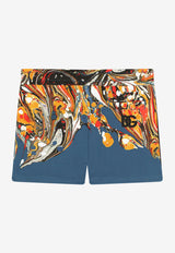 Dolce & Gabbana Kids Baby Boys Marbled Print Shorts L1JQK5 G7BZV HO3IP Blue