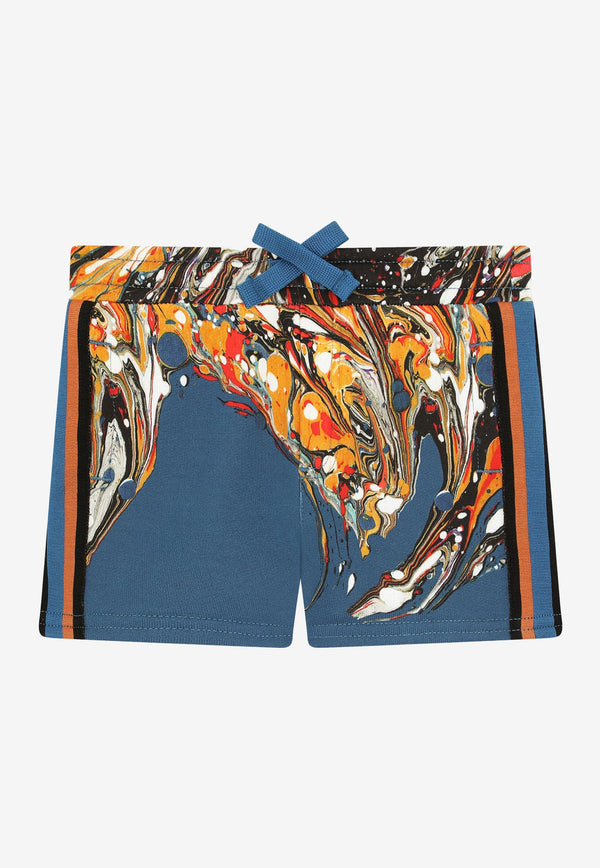 Dolce & Gabbana Kids Baby Boys Marbled Print Shorts L1JQK5 G7BZV HO3IP Blue