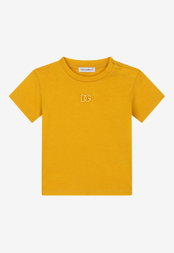 Dolce & Gabbana Kids Baby Boys Embroidered DG T-shirt L1JTDM G7BYL A0106 Yellow