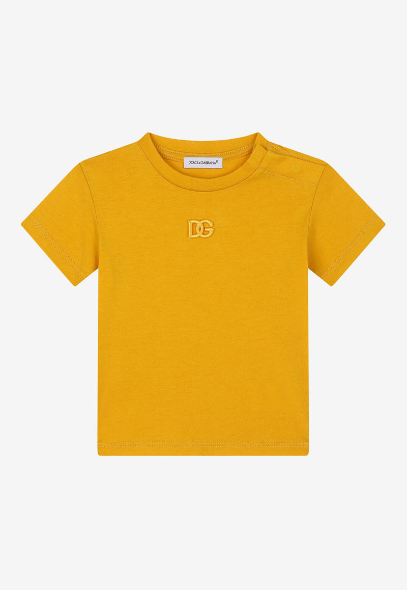 Dolce & Gabbana Kids Baby Boys Embroidered DG T-shirt L1JTDM G7BYL A0106 Yellow