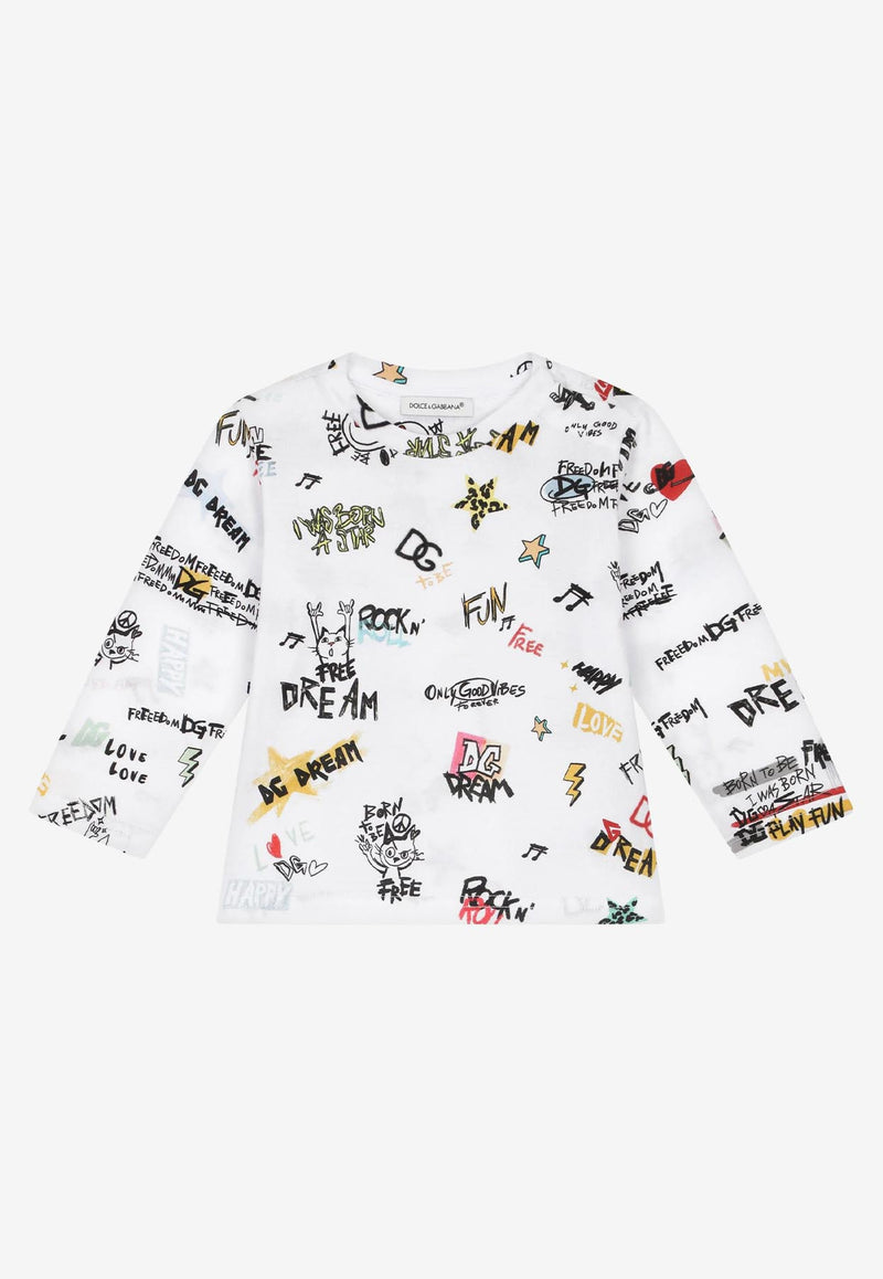 Dolce & Gabbana Kids Baby Boys DG Rock Print Long-Sleeved T-shirt Multicolor L1JTDO HS7KF HW4DZ