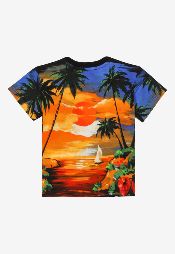 Dolce & Gabbana Kids Baby Boys Hawaiian Print T-shirt Multicolor L1JTEY G7H0U HH4JK