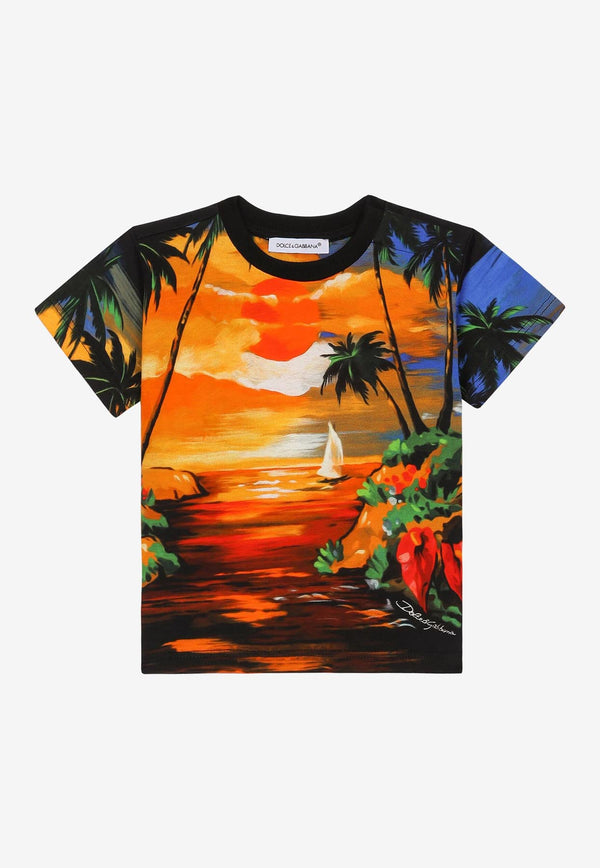 Dolce & Gabbana Kids Baby Boys Hawaiian Print T-shirt Multicolor L1JTEY G7H0U HH4JK