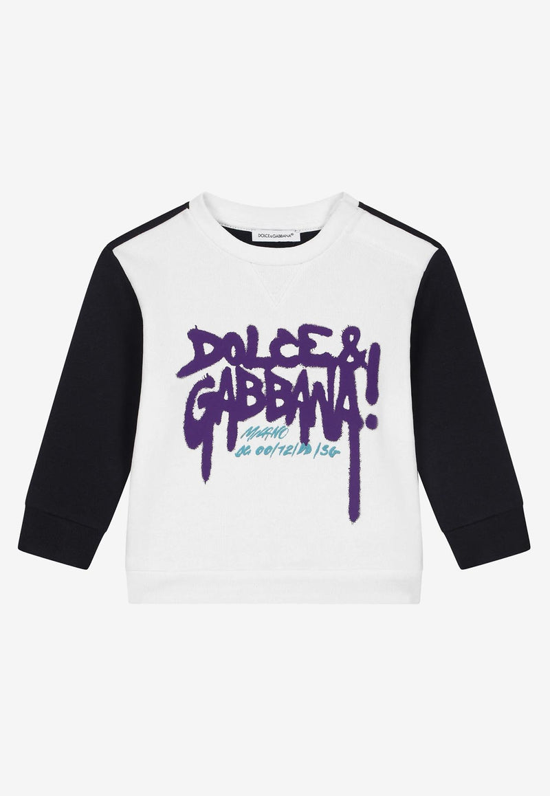 Dolce & Gabbana Kids Baby Boys DG Sport Patch Colorblocked Sweatshirt Monochrome L1JWBF G7E2Q S9002
