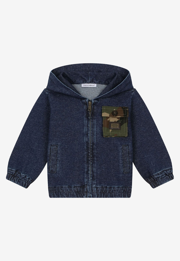 Dolce & Gabbana Kids Baby Boys Zip-Up Denim Hoodie Blue L1JWCN G7BVO S9000