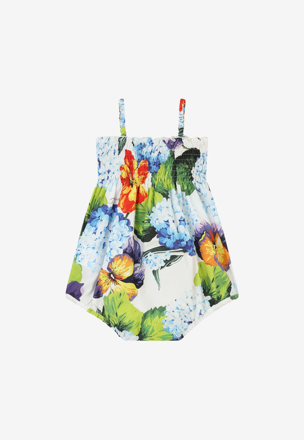 Dolce & Gabbana Kids Baby Girls Hydrangea Print Romper Suit Multicolor L21O70 HS5MF HA3JA