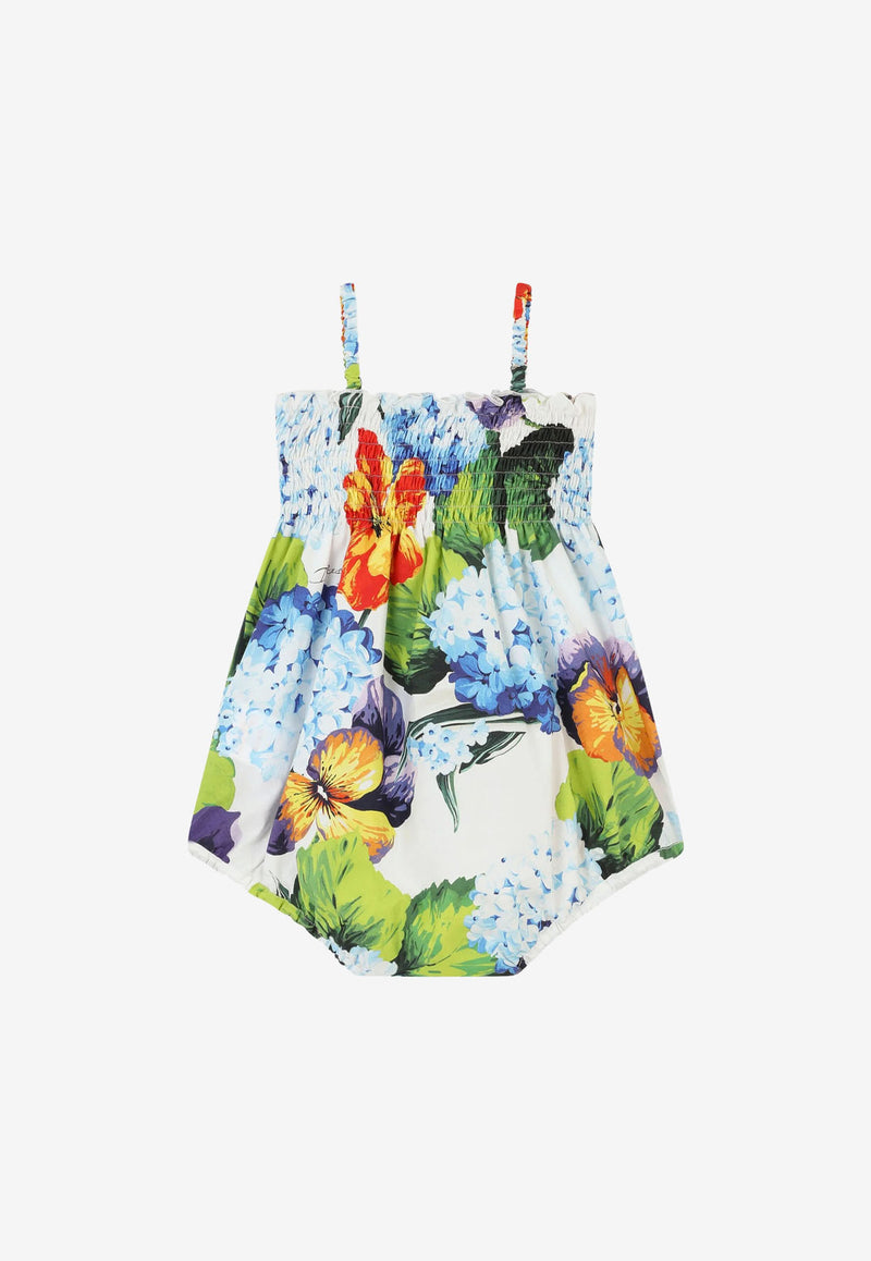 Dolce & Gabbana Kids Baby Girls Hydrangea Print Romper Suit Multicolor L21O70 HS5MF HA3JA