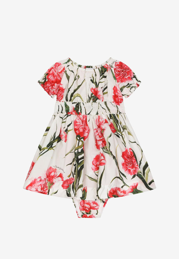 Dolce & Gabbana Kids Baby Girls Carnation-Print Dress Multicolor L23DI3 HS5O0 HA3VL