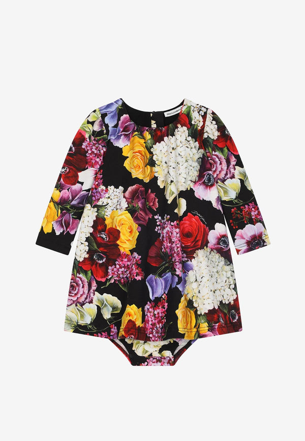 Dolce & Gabbana Kids Baby Girls Hydrangea Print Dress Multicolor L2JD4Z FSG3D HNW86