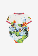 Dolce & Gabbana Kids Baby Girls Hydrangea Print Onesie and Headband Set Multicolor L2JOV7 G7B4N S9000
