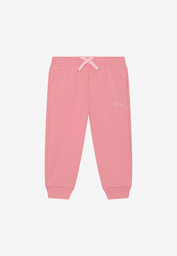 Dolce & Gabbana Kids Baby Girls DG Embroidered Track Pants Pink L2JP8Q G7CD3 F0660