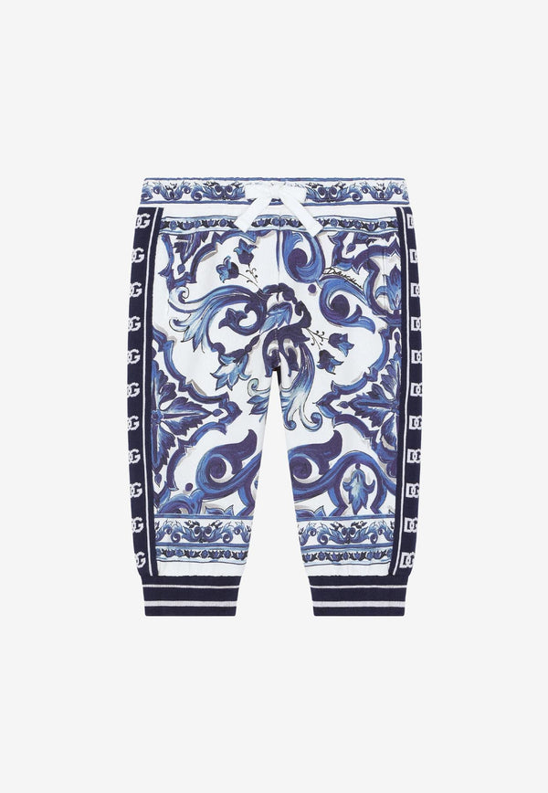 Dolce & Gabbana Kids Baby Girls Majolica Print Track Pants Blue L2JP9B G7EX5 HH3TN