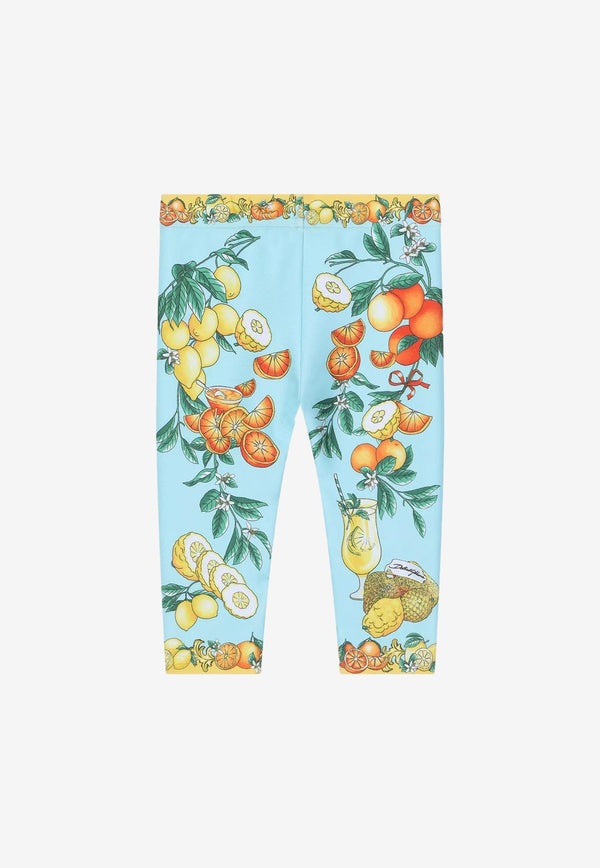 Dolce & Gabbana Kids Baby Girls Citrus Print Interlock Leggings Multicolor L2JP9E G7E5Q HC3UT