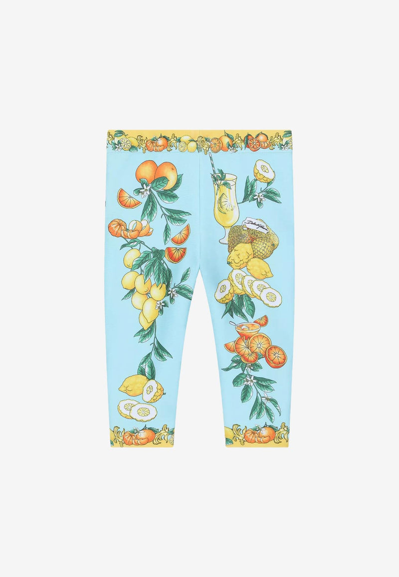 Dolce & Gabbana Kids Baby Girls Citrus Print Interlock Leggings Multicolor L2JP9E G7E5Q HC3UT