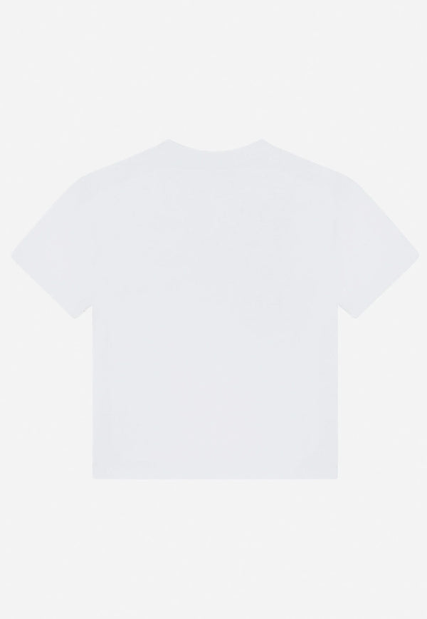 Dolce & Gabbana Kids Baby Girls Logo Print T-shirt White L2JTAZ G7CC4 W0800